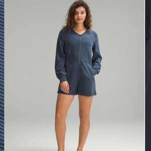 Lululemon True Navy Ribbed Softstreme Long-Sleeve Romper